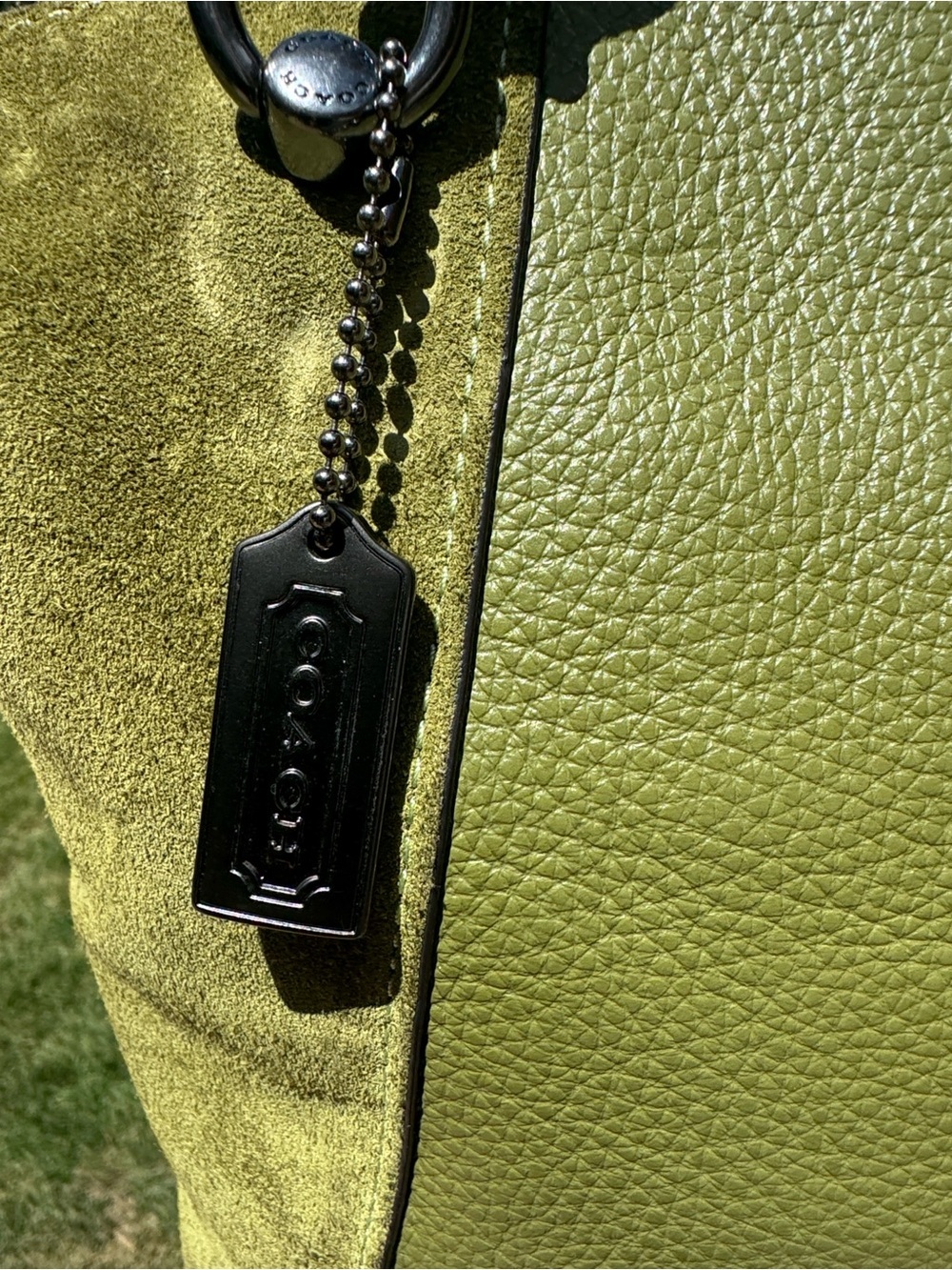 Coach Kasey Olive Green Leather & Suede Two-way Crossbody with gunmetal hardware - Picture 17 of 17